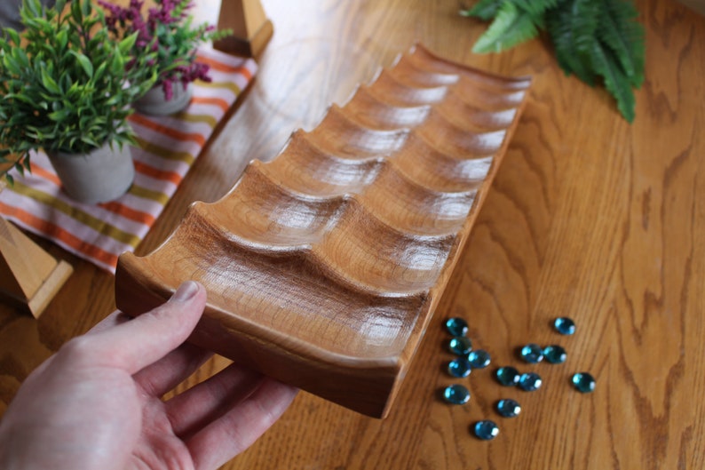 Deluxe Mancala, Large Solid Cherry Wood, Wooden Board Game, Paul Szewc, Masterpiece Laser image 9