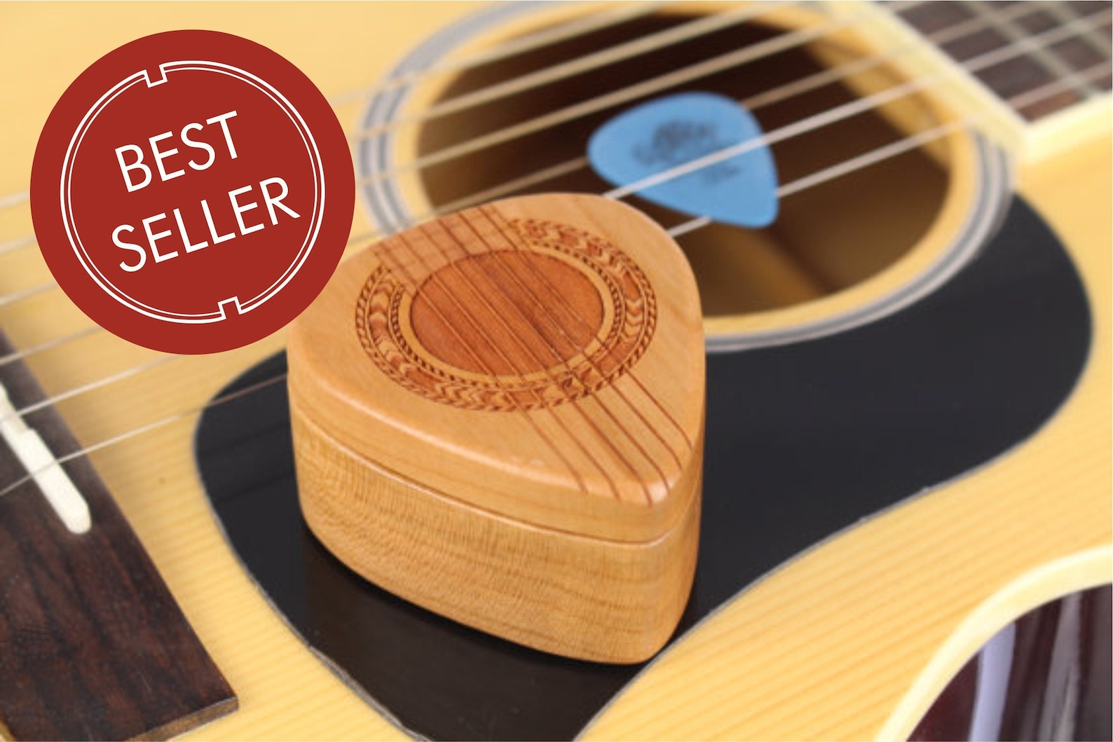 Personalized Guitar Pick Box Holds 10 Picks Solid Cherry Etsy Canada