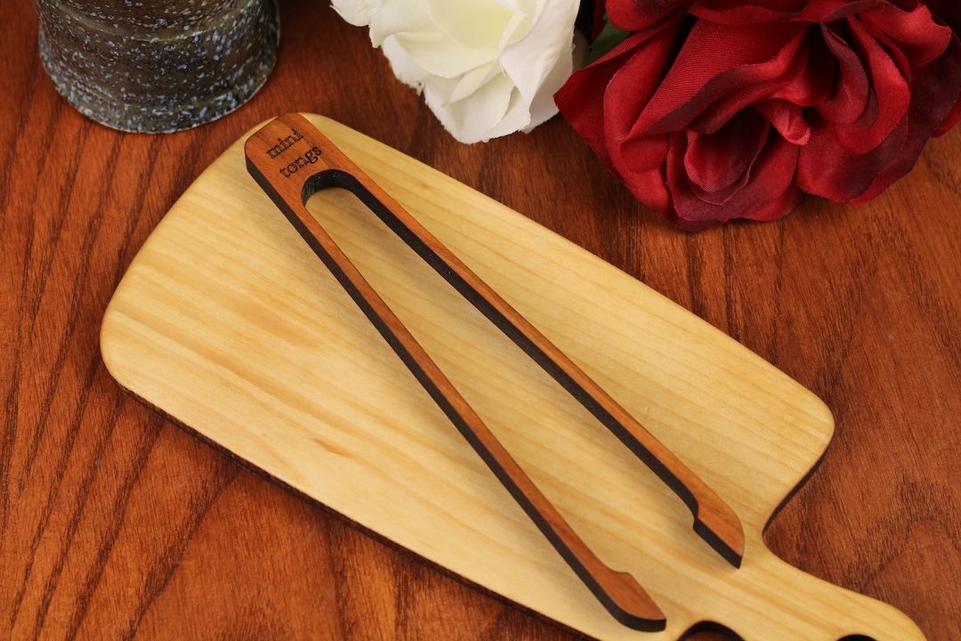 Wood Toast Tongs, Rare Earth Sugar Tongs, Bacon Flipper Tong, Rustic Kitchen Utensils