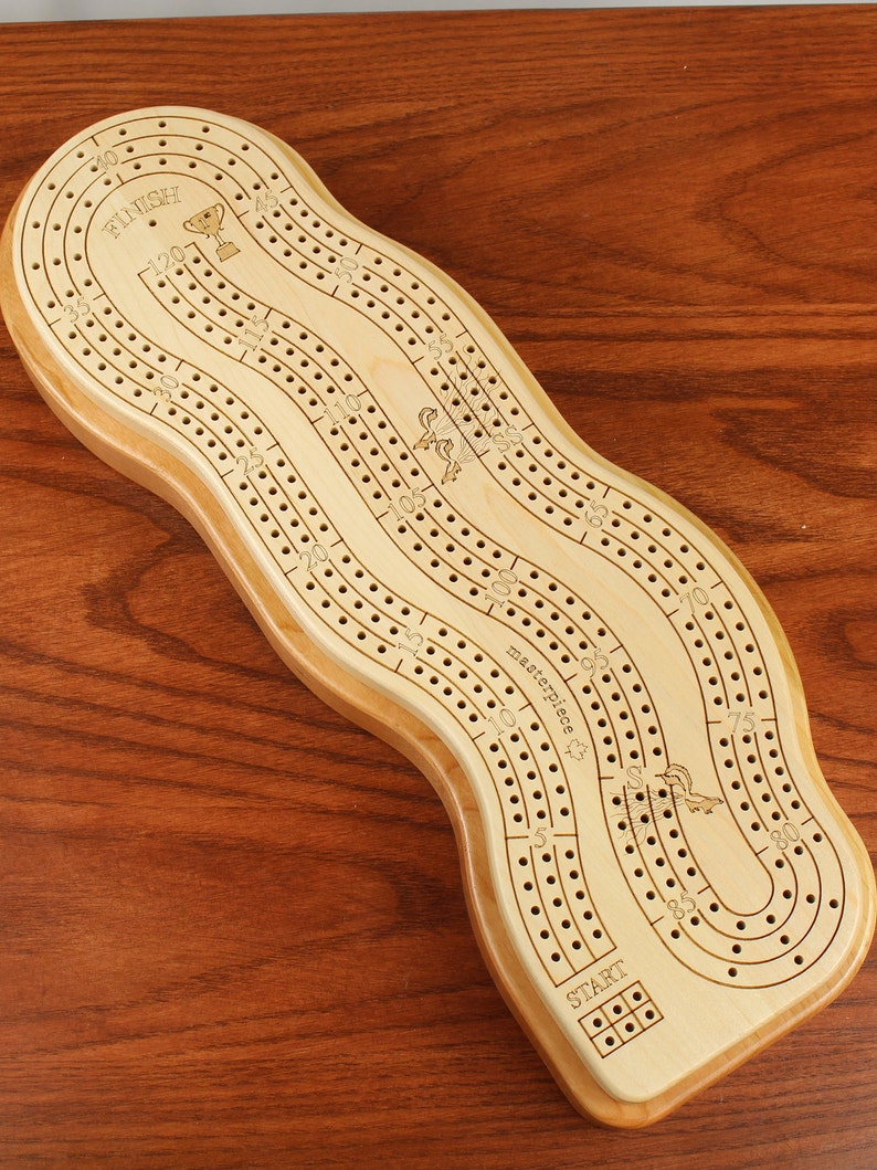 Best Cribbage Board 3 player cribbage board Two Tier crib Etsy