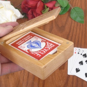 Wood Playing Card Holder, Tree of Life Engraved Wood Made From Solid Cherry by Paul Szewc image 7