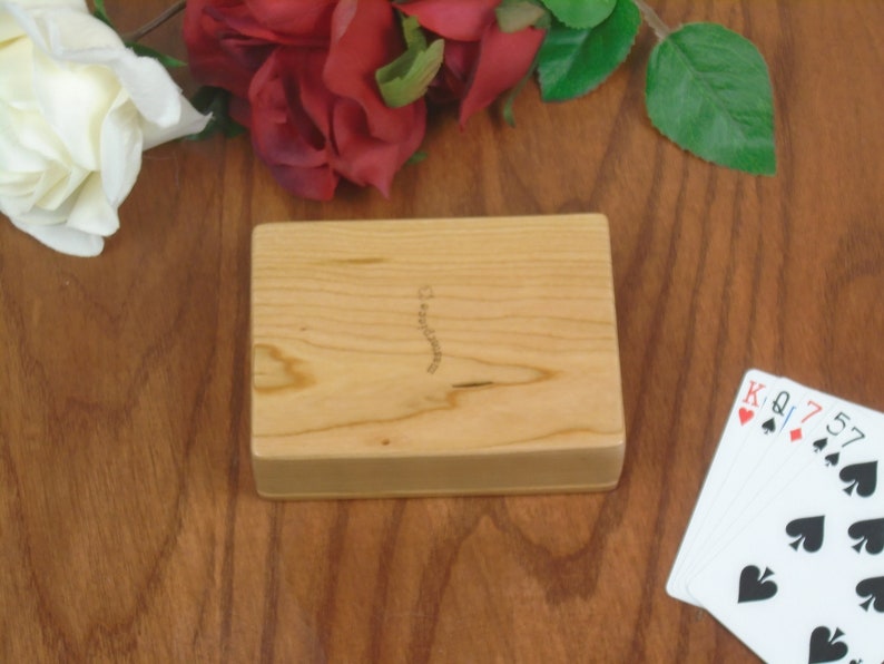 Wood Playing Card Holder, Tree of Life Engraved Wood Made From Solid Cherry by Paul Szewc image 4