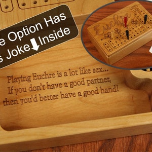 Euchre Counter, Solid Cherry Wooden Euchre Counter Set Laser Engraved, Paul Szewc, Masterpiece Gallery image 4