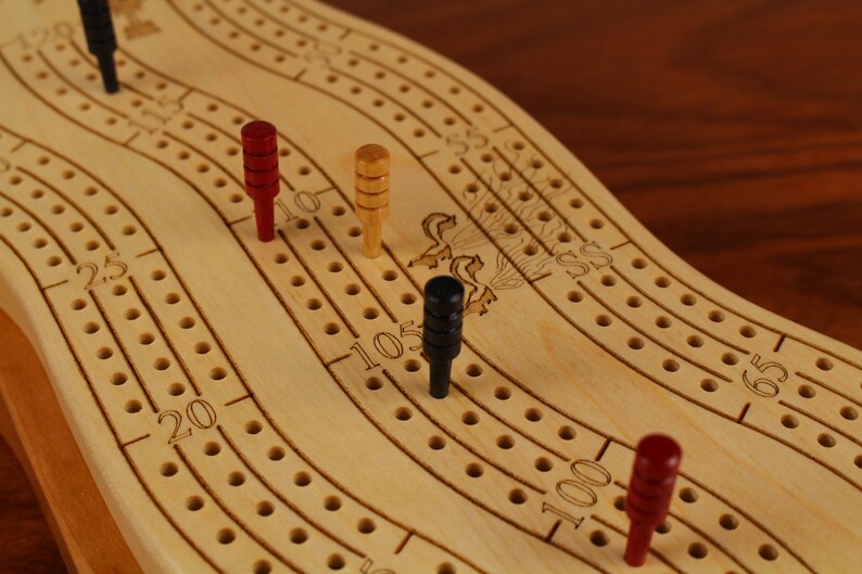 Best Cribbage Board 3 player cribbage board Two Tier crib Etsy