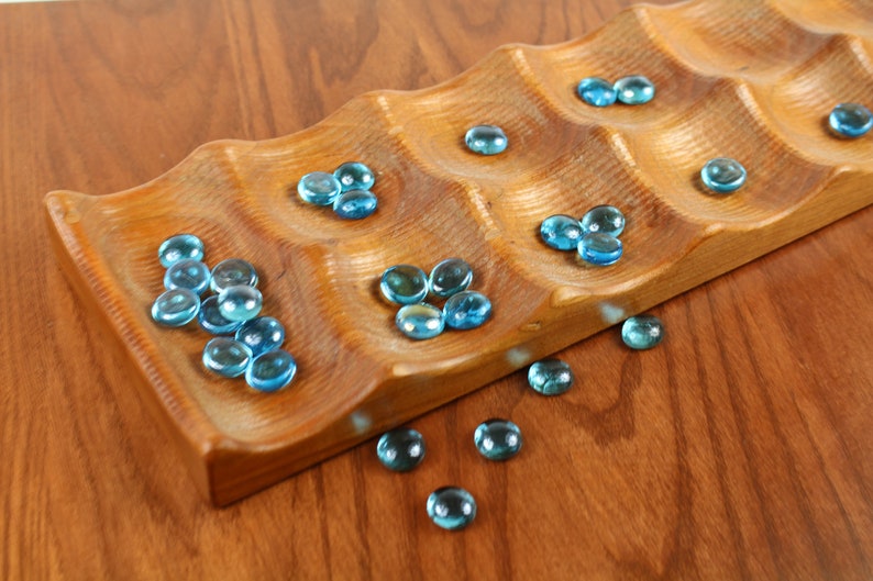 Deluxe Mancala, Large Solid Cherry Wood, Wooden Board Game, Paul Szewc, Masterpiece Laser image 7