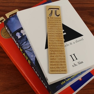 Pi, Wooden Bookmark,  Baltic Birch, Laser engraved, Paul Szewc