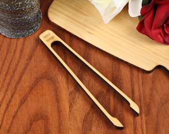 Wooden Tongs, Rare Earth Magnet, Toaster Tong, Maple, Ice Cube Tong, Tea Bag Tong, 7&quot; long Masterpiece Laser, Paul Szewc