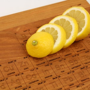 Periodic Table of Elements Cutting Board Laser Engraved 20 x 12 and thick 1-1/4 Maple Hardwood, Paul Szewc image 3