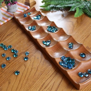 Deluxe Mancala, Large Solid Cherry Wood, Wooden Board Game, Paul Szewc, Masterpiece Laser image 2