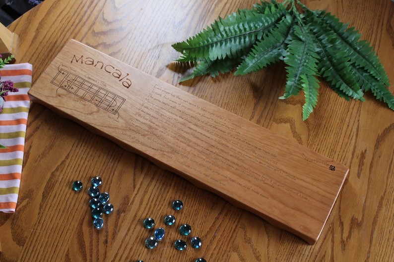 Deluxe Mancala, Large Solid Cherry Wood, Wooden Board Game, Paul Szewc, Masterpiece Laser image 5