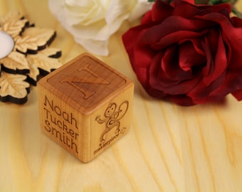 Wood Birth Block, Personalized Birthday Block, Baby Name Blocks, Baby Block, Baby Gifts, Laser Engraved, Paul Szewc