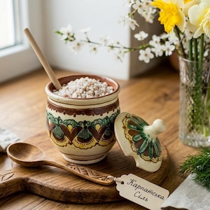 Pinch Salt Cellar with Lid, Handmade Clay Salt Pot, Small Kitchen Salt Holder, Rustic Cooking Jar, New Home Gift