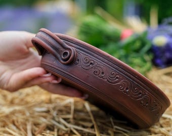 Handmade Terracotta Baking Dish – Rustic Ukrainian Oven Plate