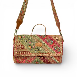 Stickerei Sling Bag für Frauen Boho Clutch Crossbody Handtasche handgemachte Make-up Reisetasche
