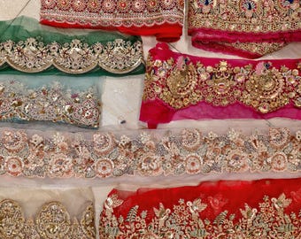 Designer Trims Embroidered Lace Indian Borders For Crafting Dress Making