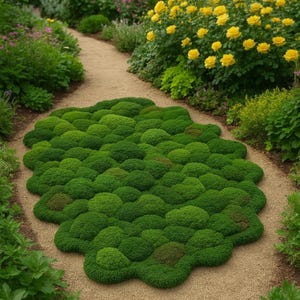 Moss Tufted Rug: Handcrafted 3D Plush Carpet - Nature Inspired Decor