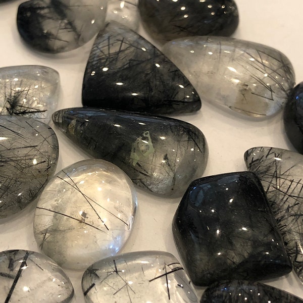 Tourmalinated Quartz cabs