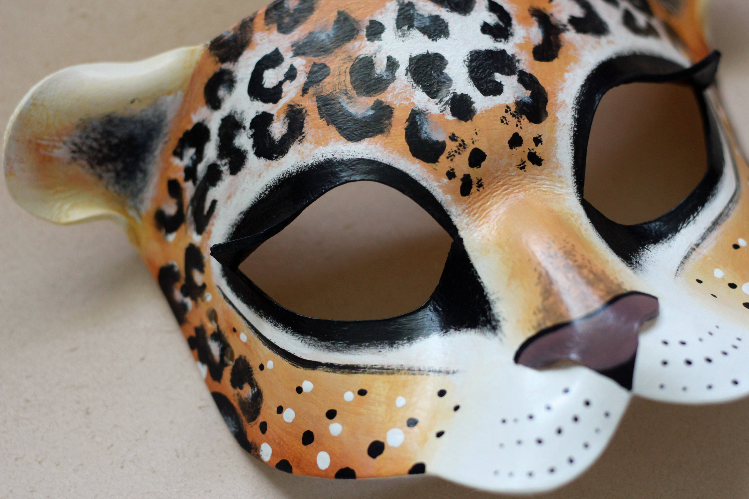 Leopard or Cheetah Leather Mask Jaguar Cat Mask Masquerade | Etsy