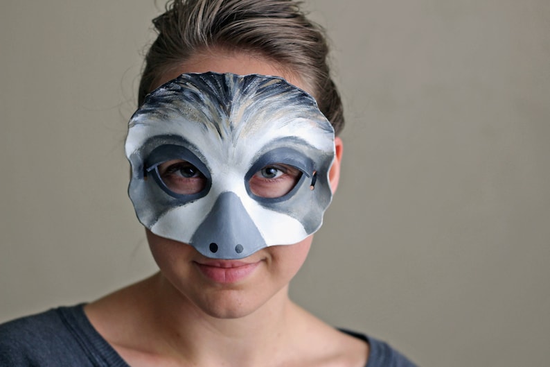Masquerade Mask Adult Sloth Costume Halloween Animal Costume Mask Ready to ship Leather Sloth Mask Cute Sloth Mask