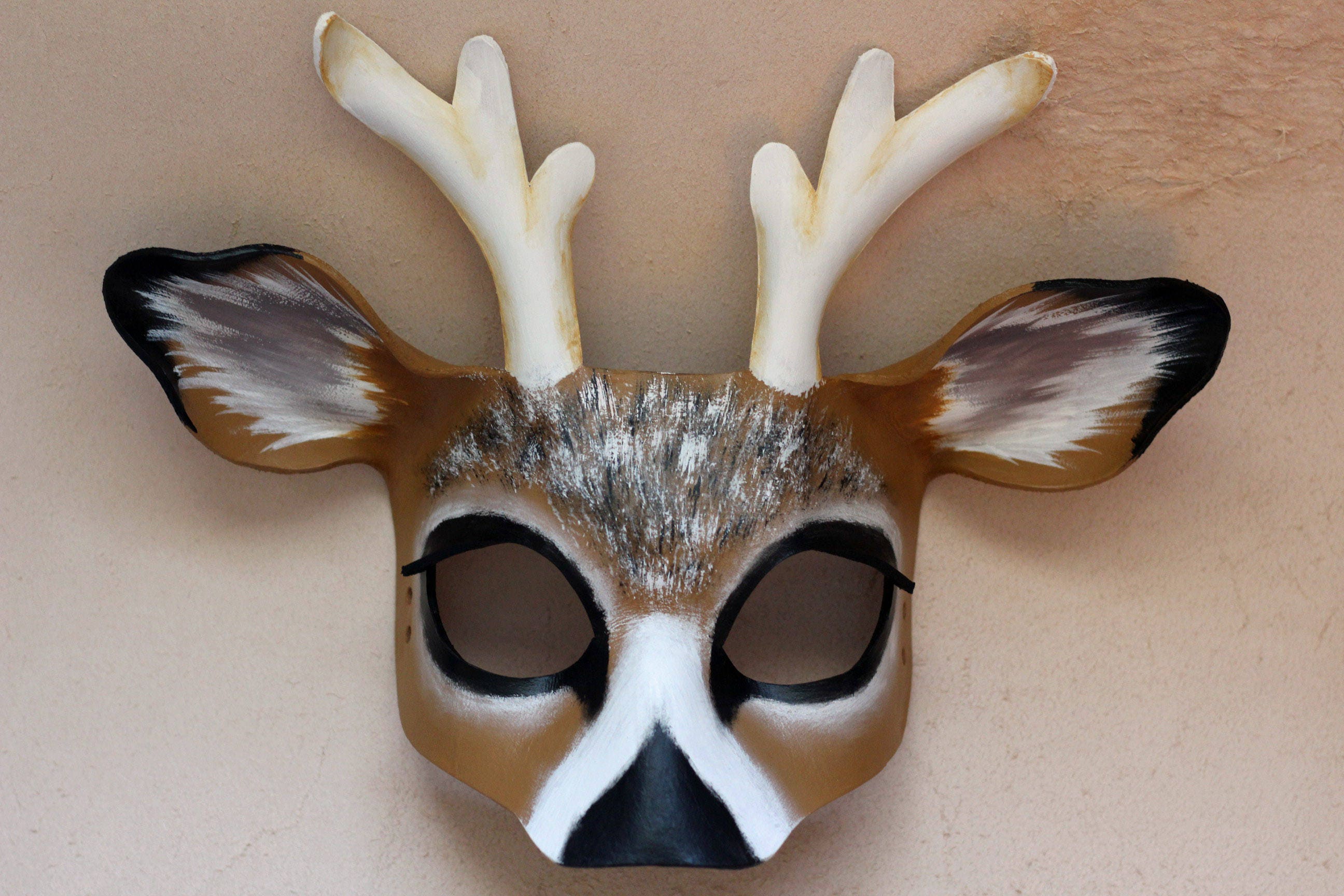 Leather Deer Mask Buck Mask Masquerade Mask Halloween Etsy
