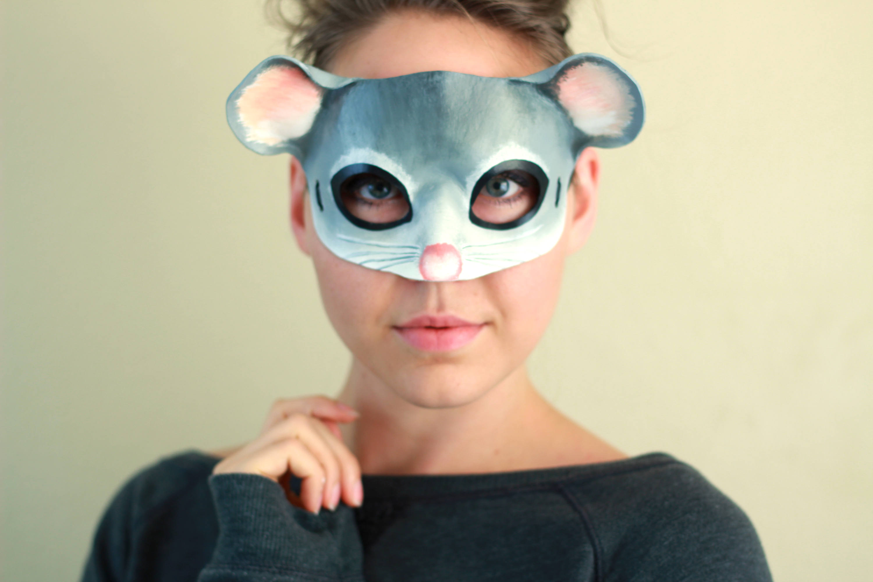 Mouse Leather Mask Mouse Costume Halloween Mask Etsy