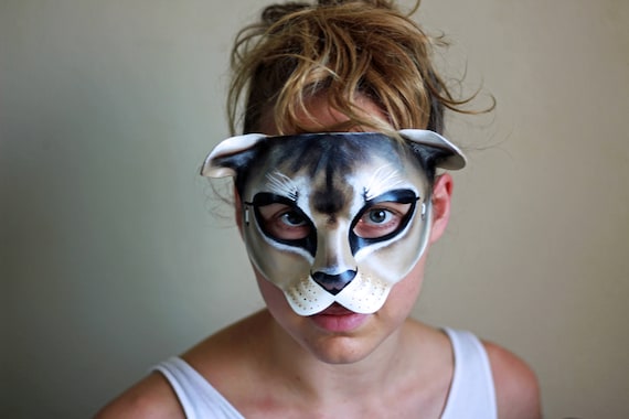 Masquerade Mask New Reddish-Brown Cougar Halloween Props Animal Costume Unisex