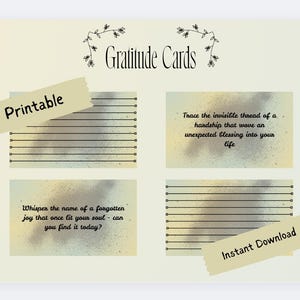 d'écriture de gratitude | Plateforme de réflexion numérique | Invites de gratitude imprimables | Cartes d'affirmation au format PDF à télécharger | Téléchargement PNG