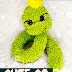 Snake Crochet Pattern PDF, Amigurumi Snake Plush Toy, Cute Reptile Crochet Tutorial, Stuffed Animal Pattern