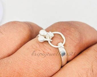 Dangle Bells Ring: Handmade 925 Sterling Silver Ball Charm