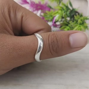 Solid 925 Sterling Silver Hammered Thumb Band Ring, Chunky Statement Jewelry