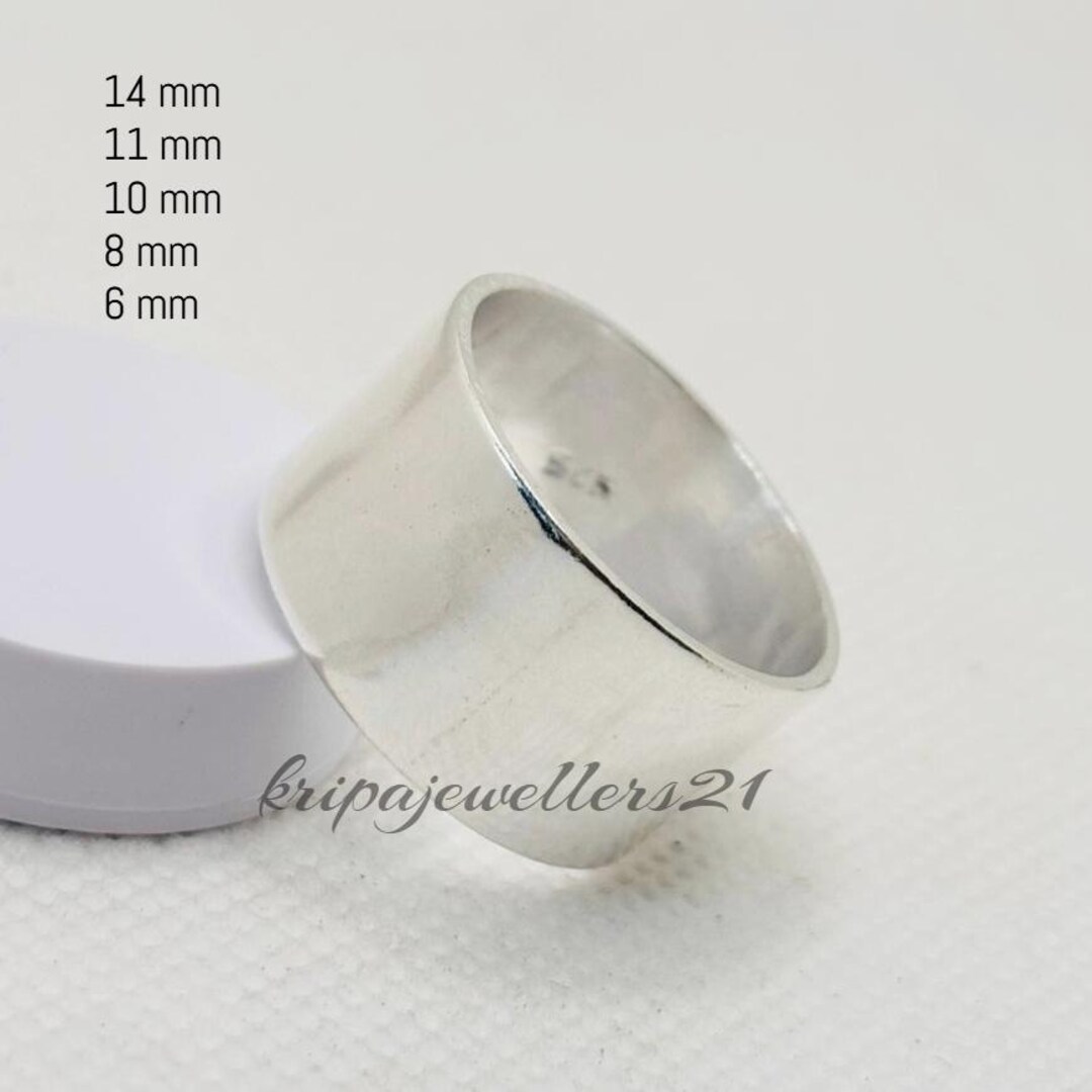 Handmade Sterling Silver Wide Band Ring: 925 Statement Jewelry - Etsy