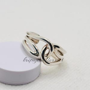 Chunky Big Knot Thumb Ring for Woman 925 Sterling Silver Ring Knot Thumb Ring Adjustable Weaved Ring Infinity Ring Handmade Silver Jewellery