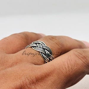 Silver Wire Braided Rings For Man Woman 925 Sterling Silver Braid Ring, Wedding Ring, Celtic Ring, Weave Celtic Ring Handmade Silver Jewelry