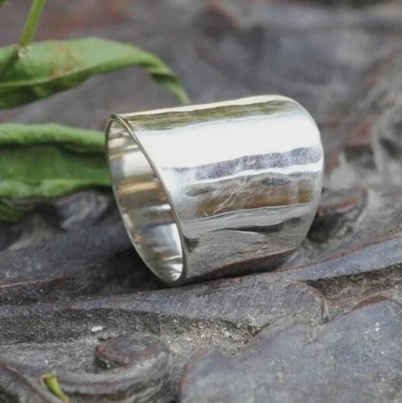 Handmade 925 Sterling Silver Wide Band Ring: Boho Thumb Ring - Etsy