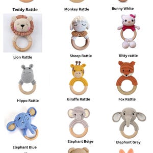 Crochet Animal Baby Rattle: Soft Amigurumi Newborn Toy