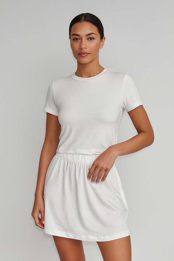 short white spandex dress White Mini Spandex Dress