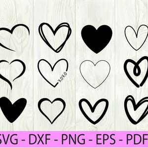 Hart Svg, hart Png, hand getrokken hart svg, open hart Svg, Doodle hart Svg, schets hart Svg, liefde Svg, Valentine Svg, Cricut, png, dxf