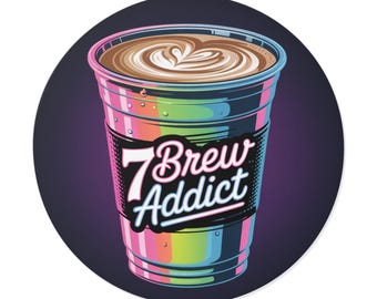 7 Brew Addict Sticker, Colorful Sticker, Waterproof Matte Vinyl, Barista Gift, Coffee Lover Sticker For Anything!