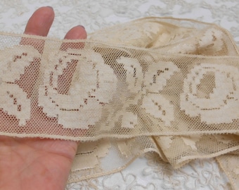 Fine Lace Trim Pieces (1 @ 2+ Yards by 2-3/4 inches and 1 @ 24 inches) - Crafting, Doll Clothes, Repurposing