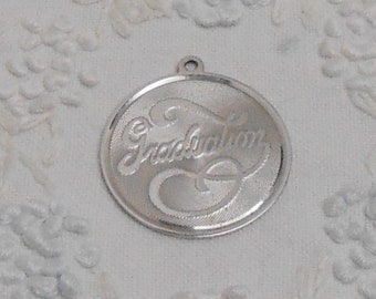 Sterling Silver "GRADUATION" Charm Engraved "5-18-67 MeMe"