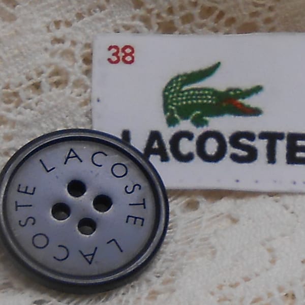 Designer LACOSTE Black Logo Replacement Button - 1"  (#8)