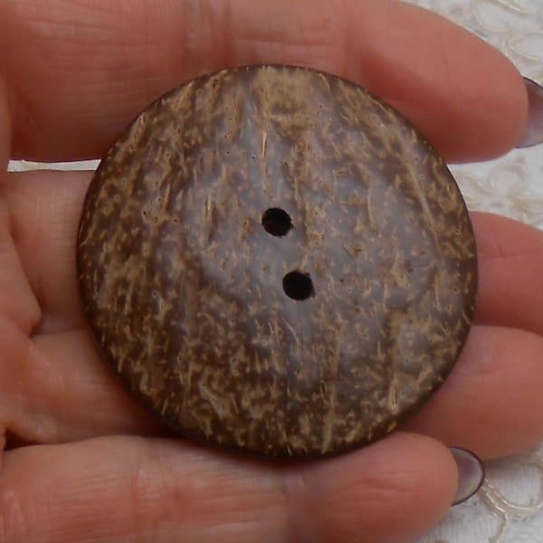 Huge 2-Hole Sew Thru Bamboo Buttons - 1-3/4 Inches  (C)