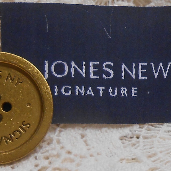 Designer JONES NEW YORK Signature Gold Metal Replacement Button - 15/16 » (8)