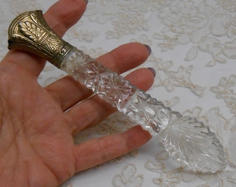 Vintage Cut Glass Handle from Hand Mirror - Repurpose, Recycle or Replacement