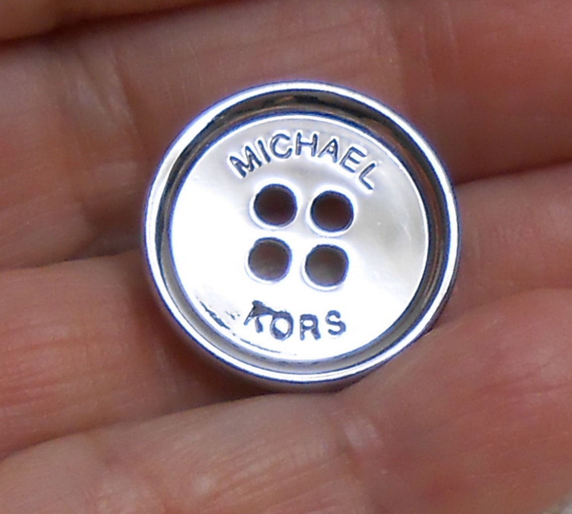 Designer MICHAEL KORS Silver Logo Replacement Button | Etsy