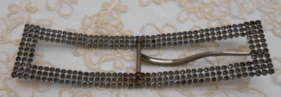 Long Antique Faux Cut Steels Belt Buckle - Wear, … - image 2