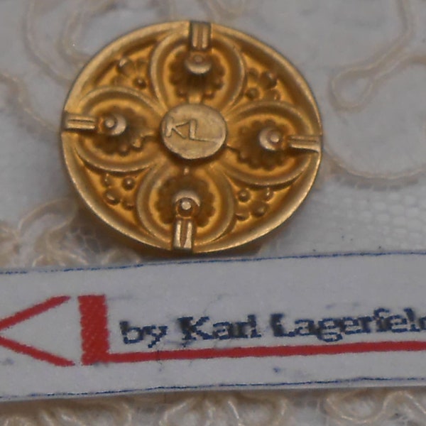 Designer Karl LAGERFELD's Round "KL" Metal Button - 15/16"  (#9)