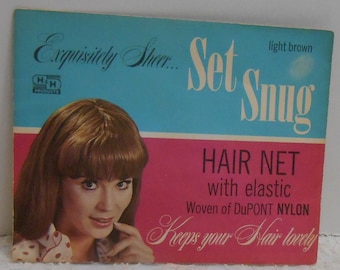 Vintage SET SNUG Hair Net, Light Brown - Original Package