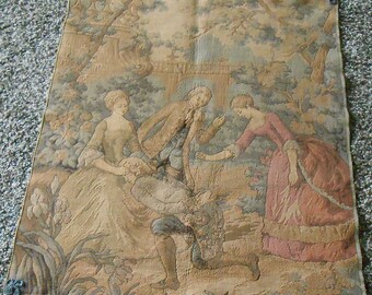 Vintage Tapestry - Two Victorian Couples - 24 x 30"