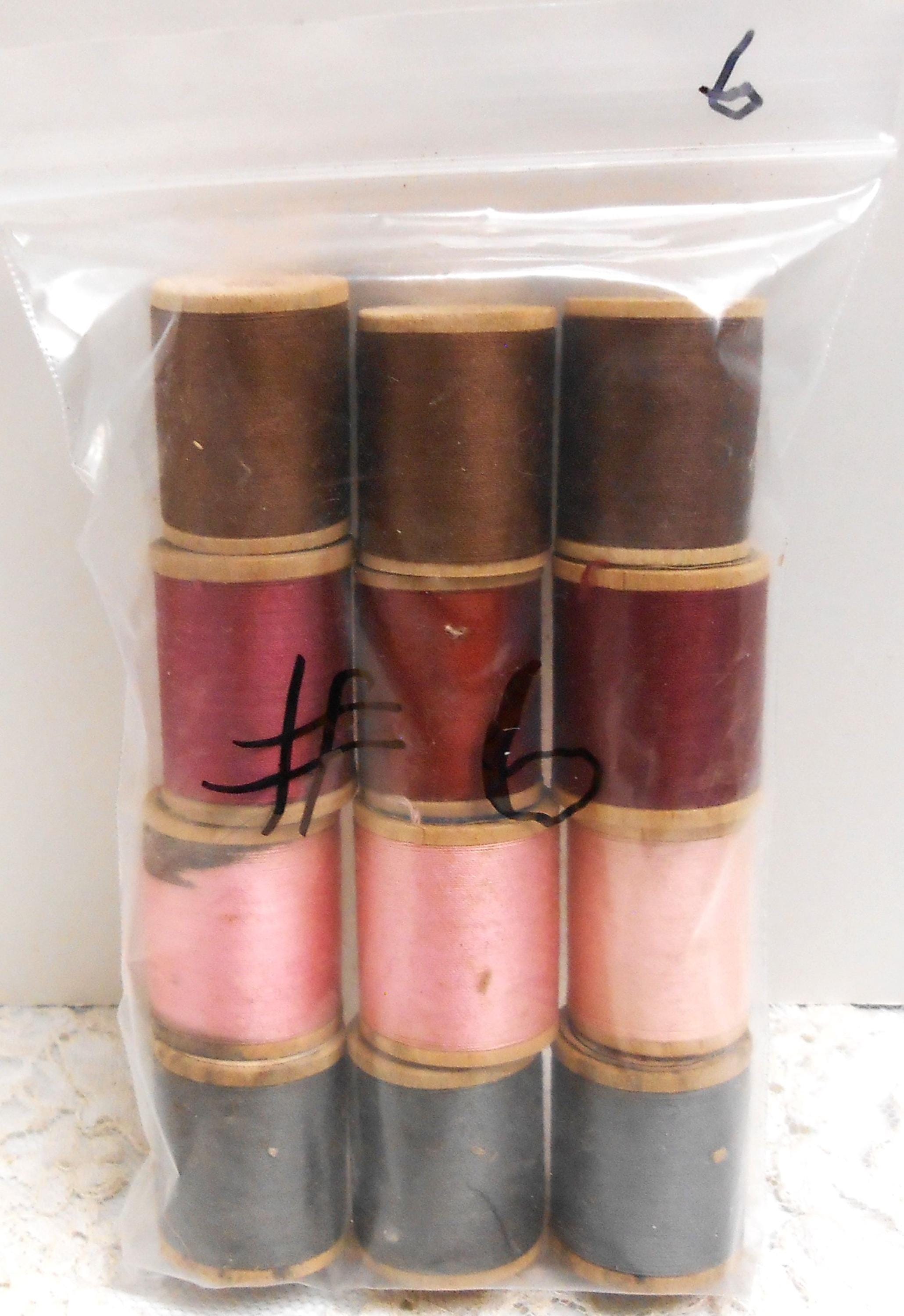 No. 6 - 12 Vintage Wooden Sewing Thread Spools for Crafts Assorted ...